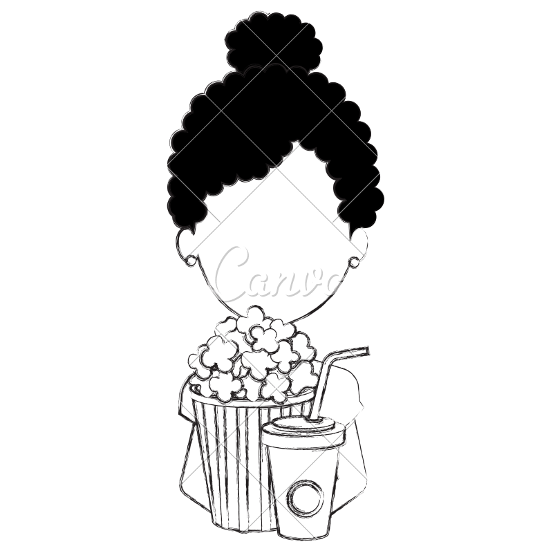 800x800 Woman With Pop Corn And Soda