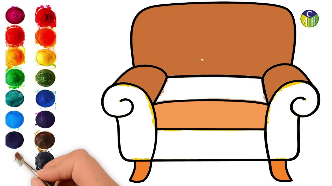 1280x720 How To Draw A Sofa Chair Baci Living Room