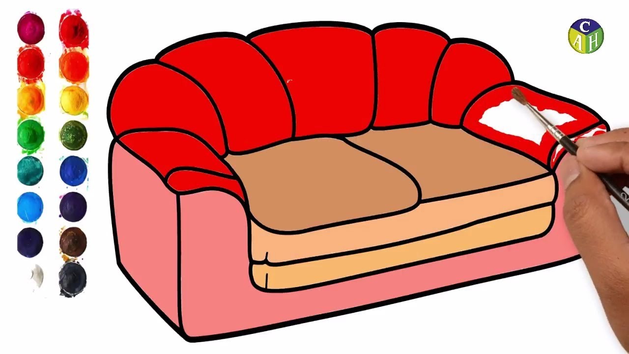 1280x720 How To Draw Furniture Draw Sofa Set Color Pages Color