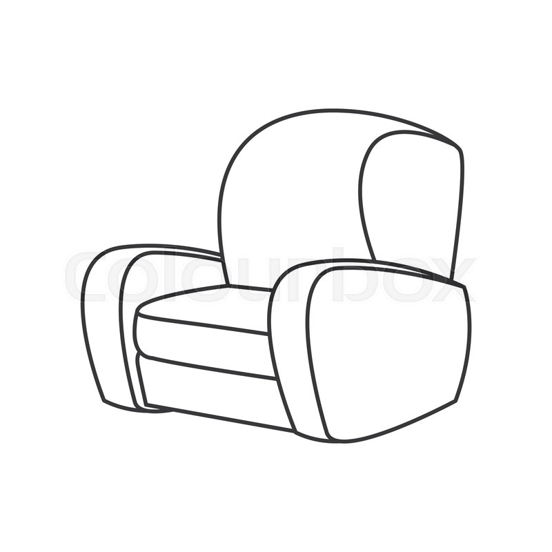 800x800 Sofa Chair Furniture Image Outline Stock Vector Colourbox