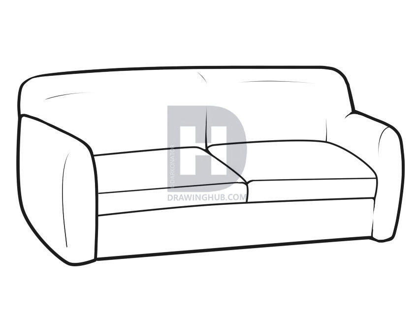 851x644 How To Draw Furniture, Step