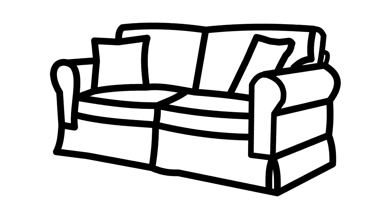 1280x720 How To Draw Sofa For Kids, How To Drawing Sofa For Baby