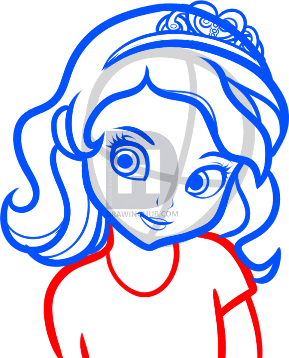 580x720 How To Draw Sofia The First, Step
