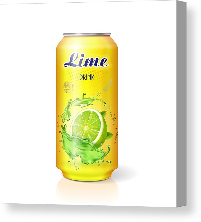 678x750 Lime Soft Drink Can Lemonade Package Design Canvas Print Canvas