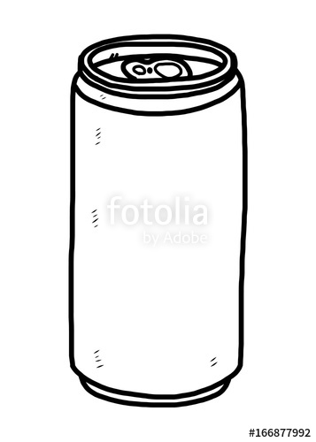 357x500 Soft Drink Can Cartoon Vector And Illustration, Black And White