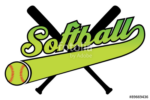 500x334 Softball With Banner And Ballr Is An Illustration Of A Softball