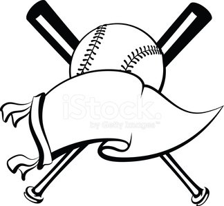 324x299 Baseball Or Softball Pennant With Crossed Bats Stock Vectors