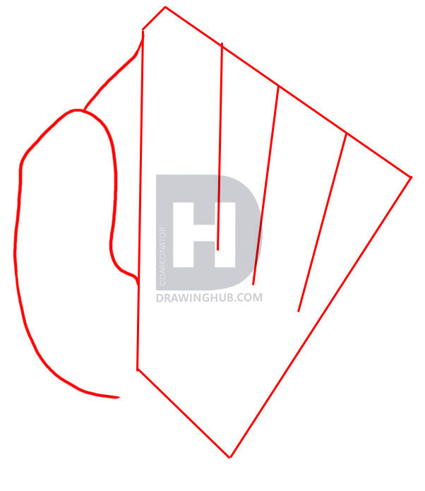 602x695 How To Draw A Baseball Glove, Step