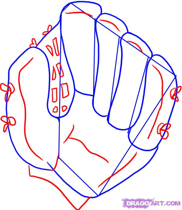 602x695 How To Draw A Baseball Glove, Step