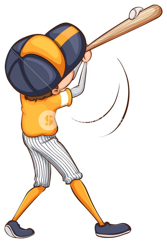 689x1000 Illustration Of A Drawing Of A Baseball Player On A White