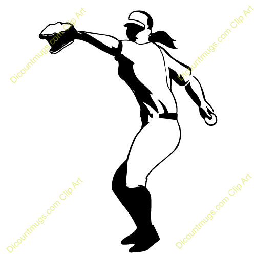 500x500 Softball Pitcher Clipart