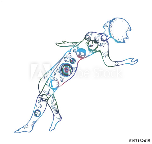 500x475 Silhouette Of A Girl With Planets Of The Solar System Inside