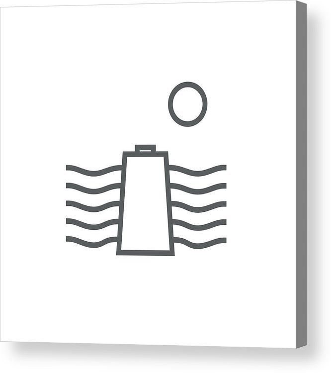 666x750 Solar Energy And Hydropower Line Icon Acrylic Print