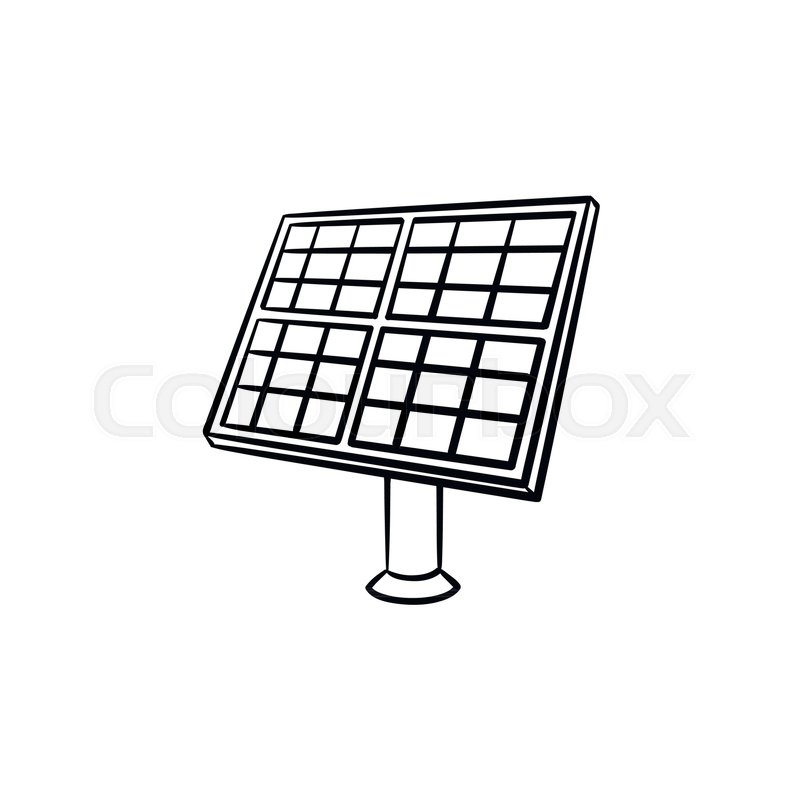 800x800 Solar Panel Industry Hand Drawn Stock Vector Colourbox
