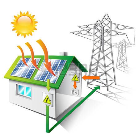 450x450 stock vector energy how solar power works, solar energy system