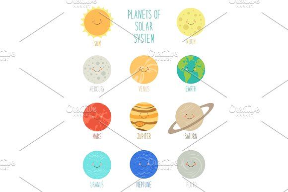 580x386 Cute Smiling Cartoon Characters Of Planets Of Solar System