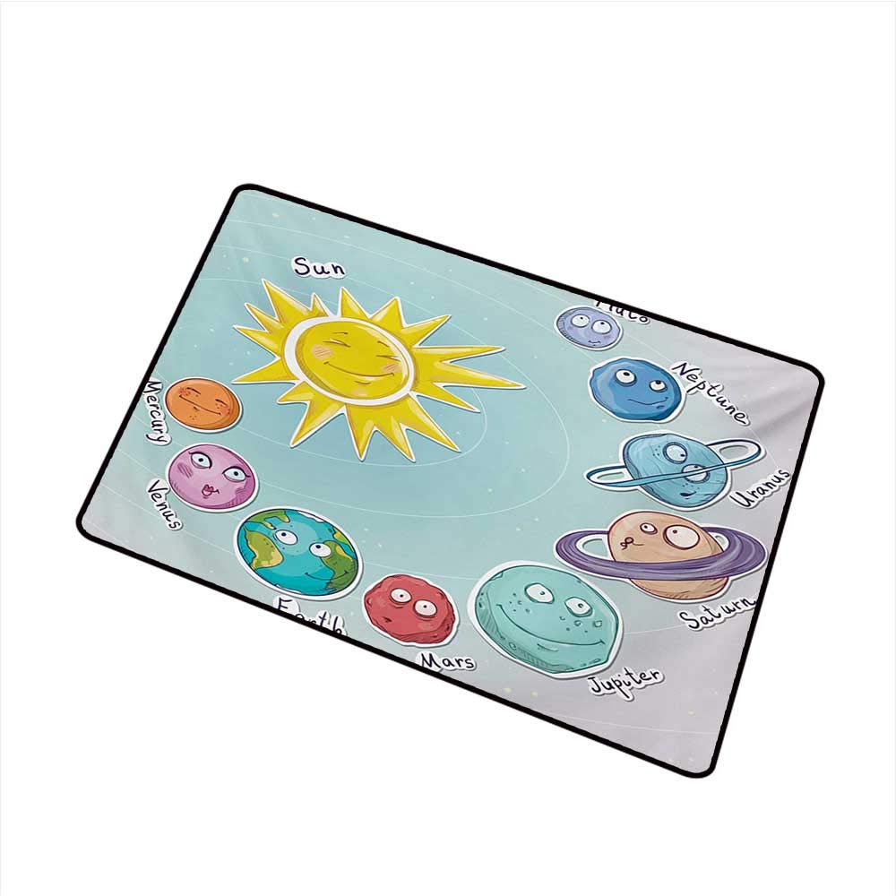 1000x1000 Duommhome Door Mat Space Cute Cartoon Sun And Planets