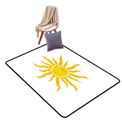 425x425 Entrance Door Mat Sun Artsy Grunge Star Drawing Circle