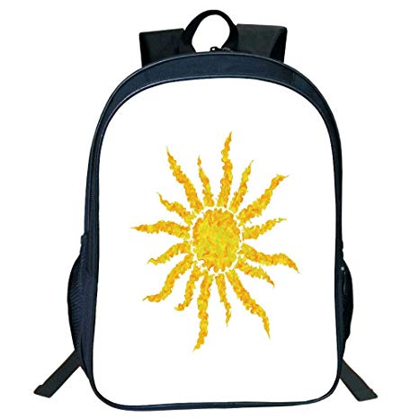 466x466 Print Black Double Deck Rucksack, Sun, Artsy Grunge