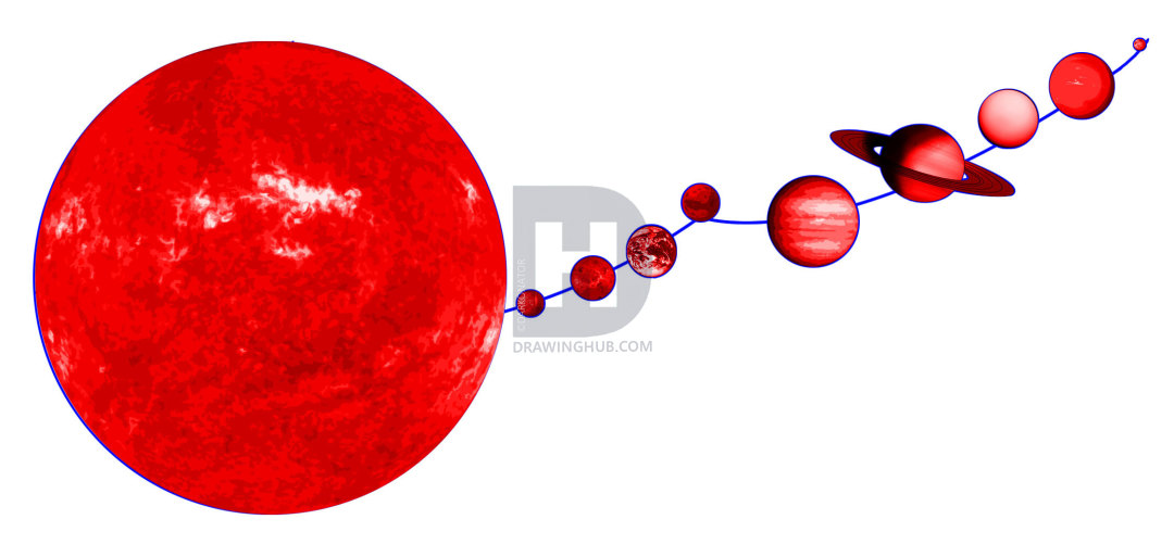 1080x513 How To Draw The Solar System, Step