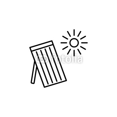 400x400 Vector Line Illustration Of Solar Thermal Panel House Heating