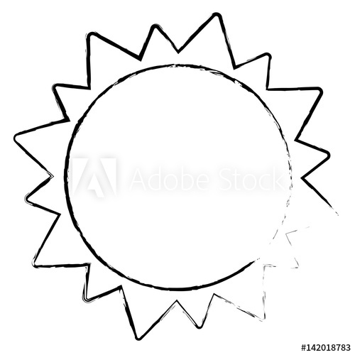 500x500 Sun Solar System Astrology Sketch Vector Illustration