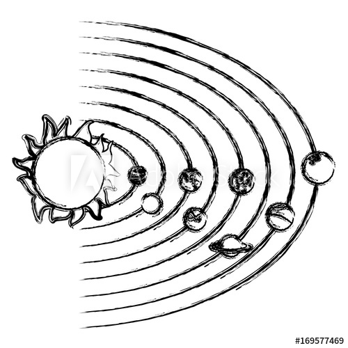500x500 Solar System With Planets And Sun Orbit Science Astronomy Space