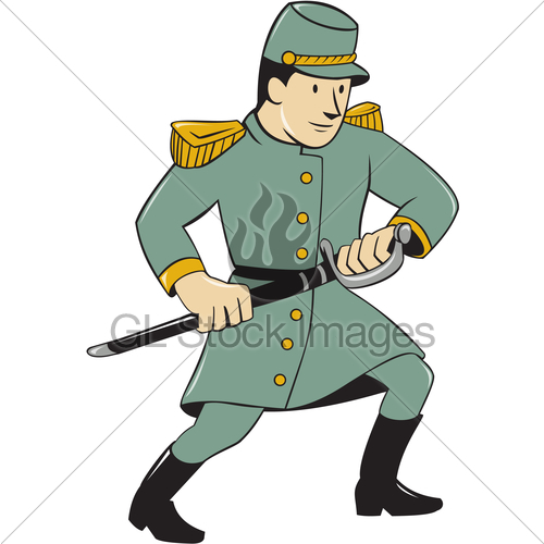 500x500 Confederate Army Soldier Drawing Sword Cartoon Gl Stock Images