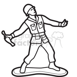 300x300 Black White Toy Gernader Soldier Illustration Graphic Clipart