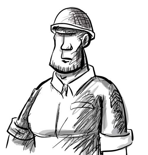 500x522 American Soldier Cartoon Sketch But With A Girl My Next