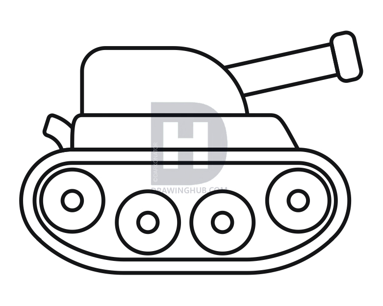 781x624 How To Draw A Tank For Kids, Step