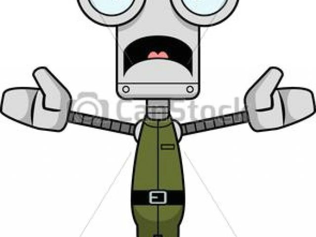 640x480 Drawing Cartoon Robots Cartoon Scared Soldier Robot A Cartoon
