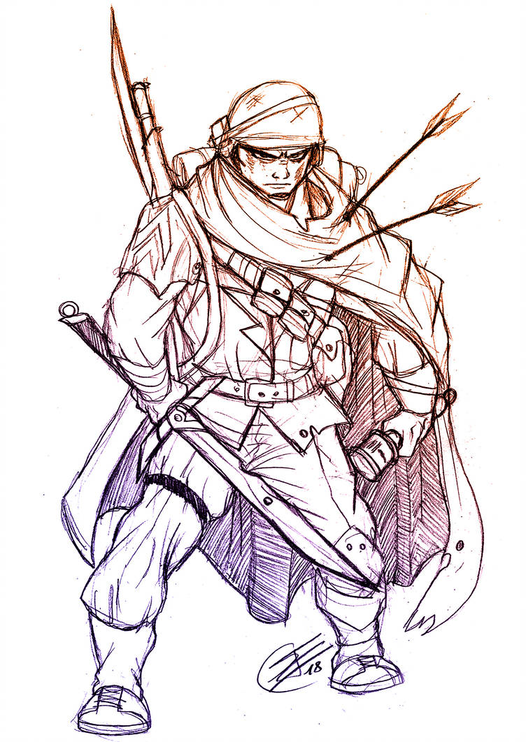 752x1062 Fantasy Soldier Sketch
