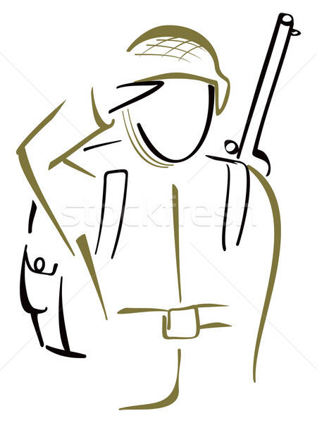 450x600 Soldier Saluted Vector Illustration