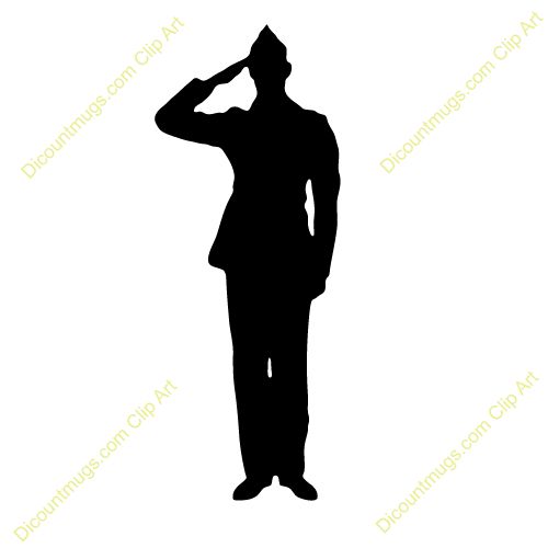 500x500 Military Silhouettes Free Graphics Clipart Soldier Salute