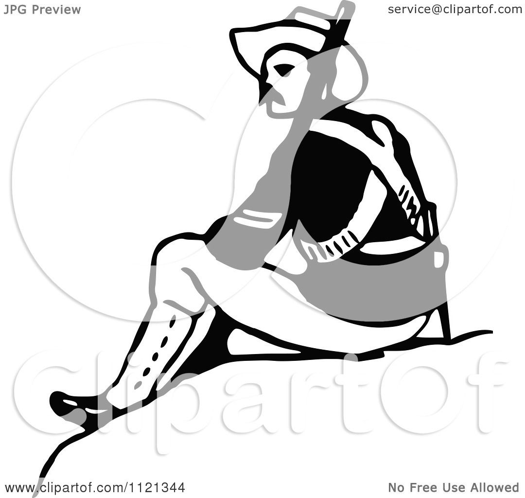1080x1024 Clipart Of A Retro Vintage Black And White Army Soldier