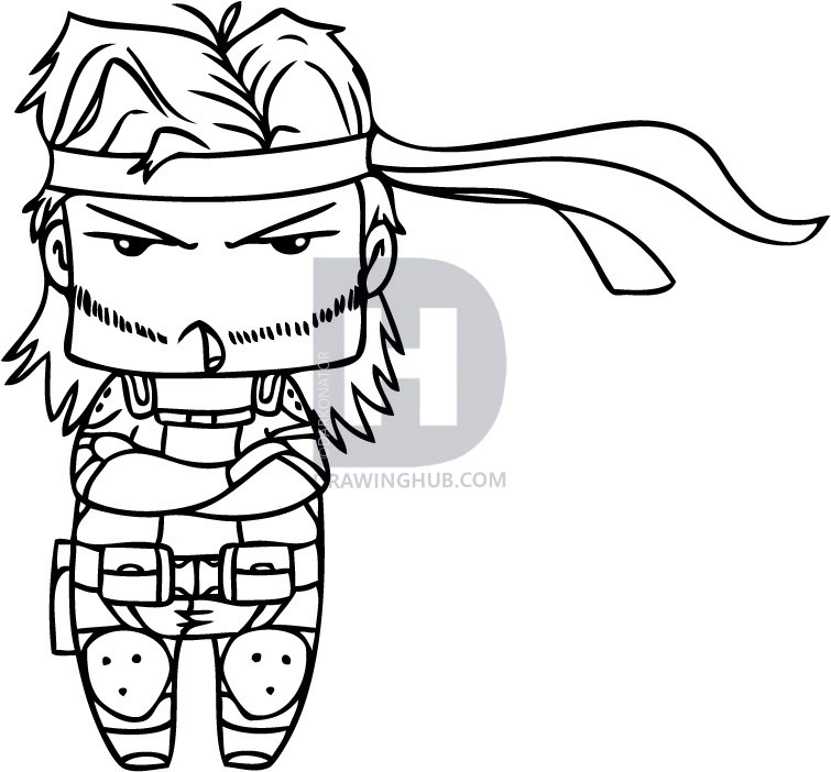 755x702 How To Draw Chibi Solid Snake, Step
