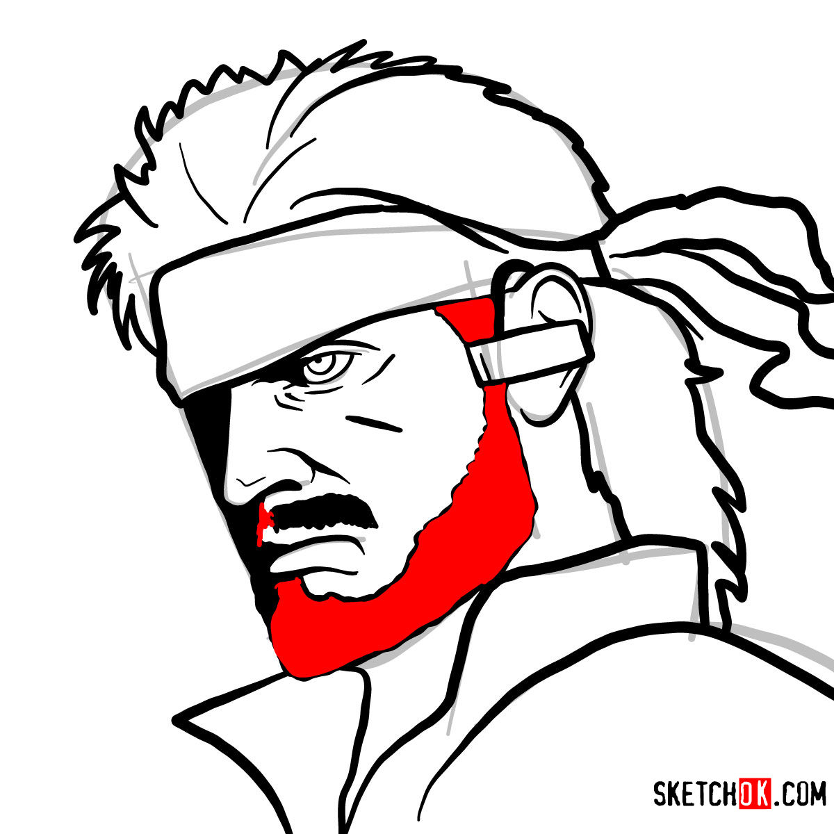 1200x1200 How To Draw Venom Snake's Face Metal Gear Solid
