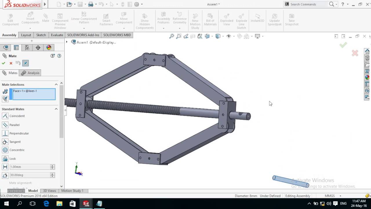 1280x720 Solidworks Basics For Beginners Simple Car Jack Designing Part