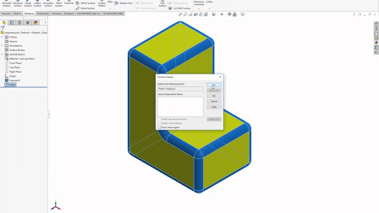 1280x720 Solidworks Tutorial How To Remove Simple Rounds And Fillets