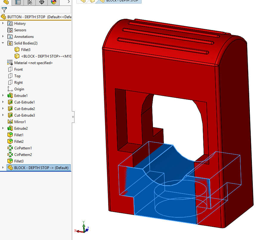 899x805 Using The Solidworks Indent Feature Instead Of Combinesubtract