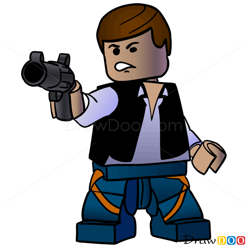 800x799 How To Draw Han Solo, Lego Starwars