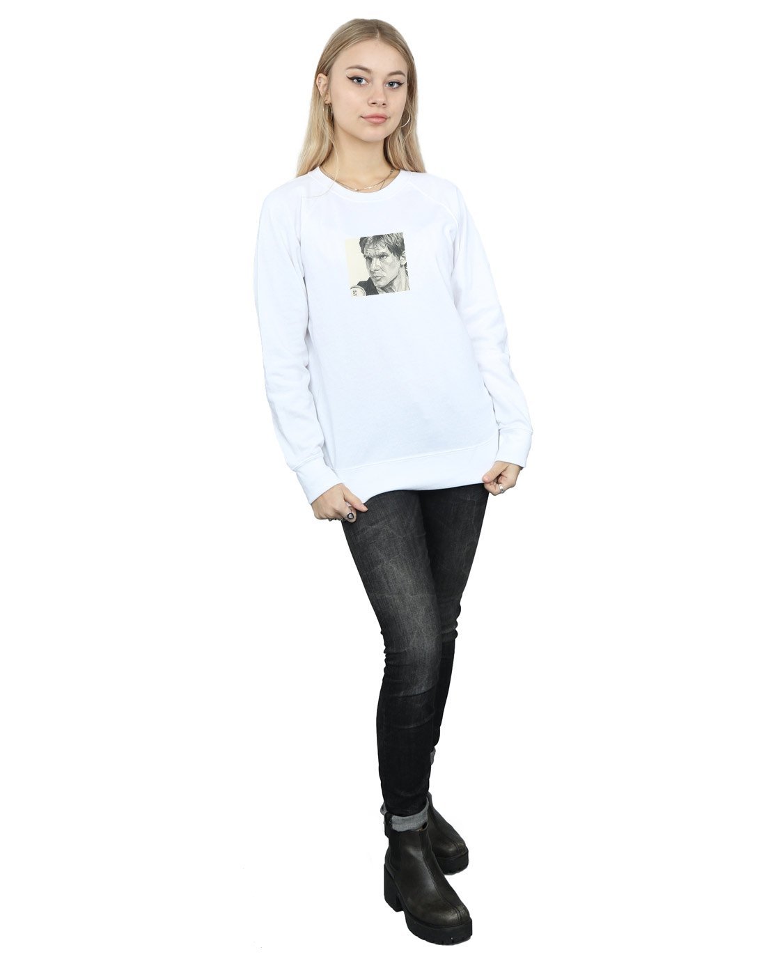 1100x1400 Star Wars Women's Han Solo Drawing Sweatshirt Ebay