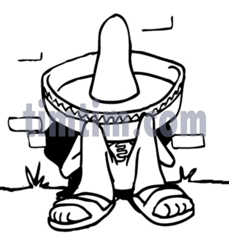 450x469 Free Drawing Of A Mexican Siesta From The Category Holidays