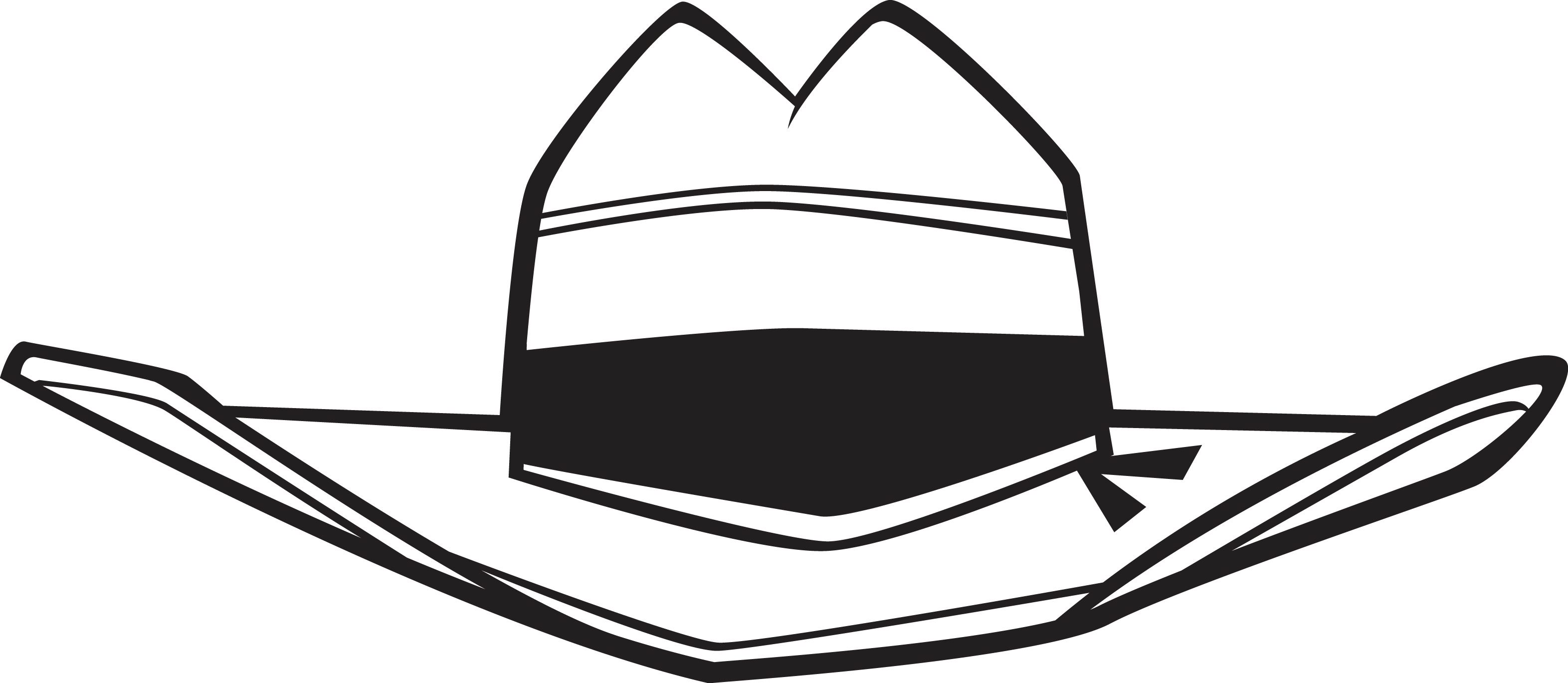 3144x1369 Drawing Cowboy Hat Png Group With Items