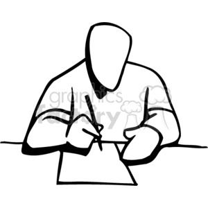 300x300 An Outline Of Someone Writing Clipart Royalty Free Clipart