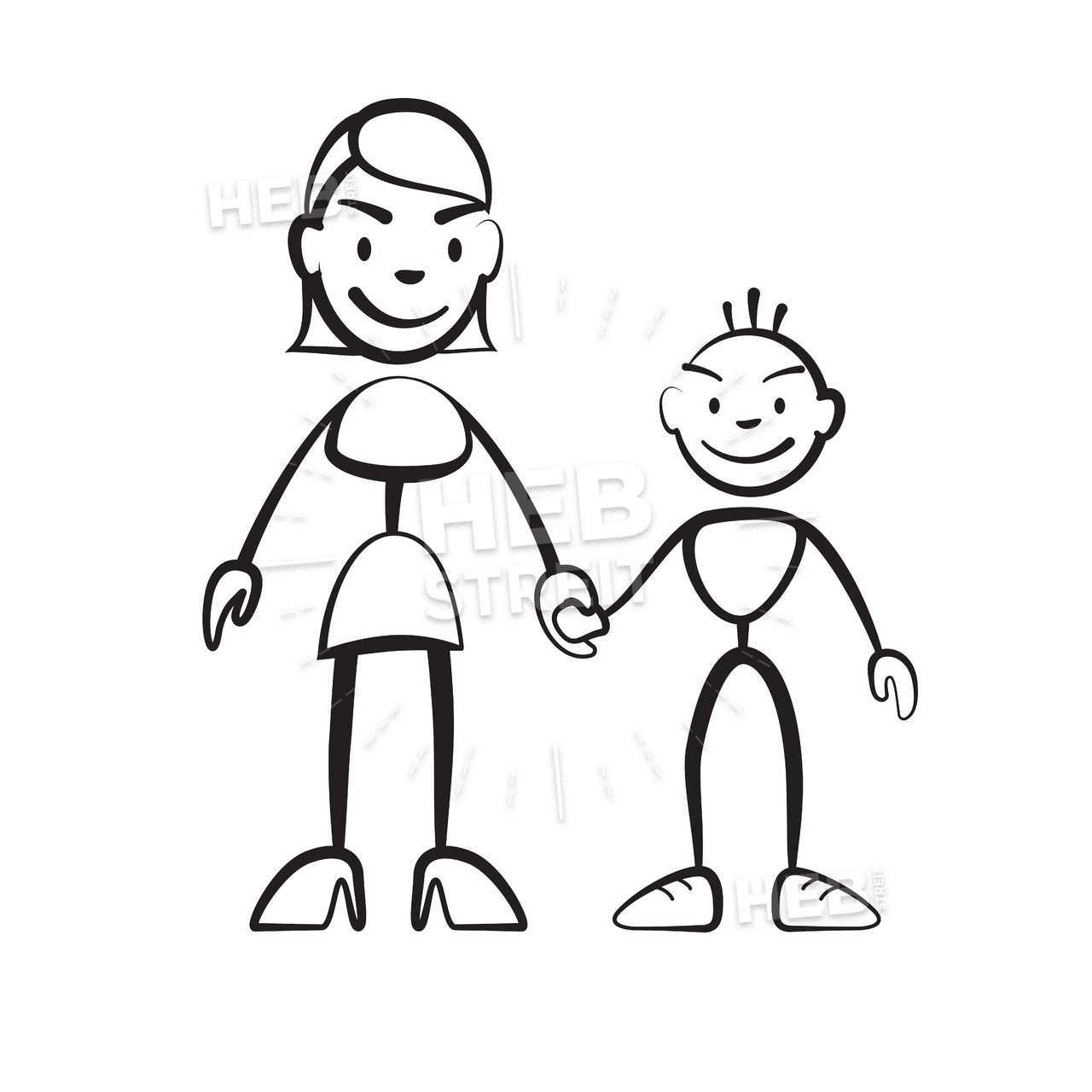 1280x1280 Stick Figure Mother With Son Hebstreits
