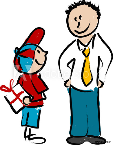 390x500 Child's Drawing Of Father And Son