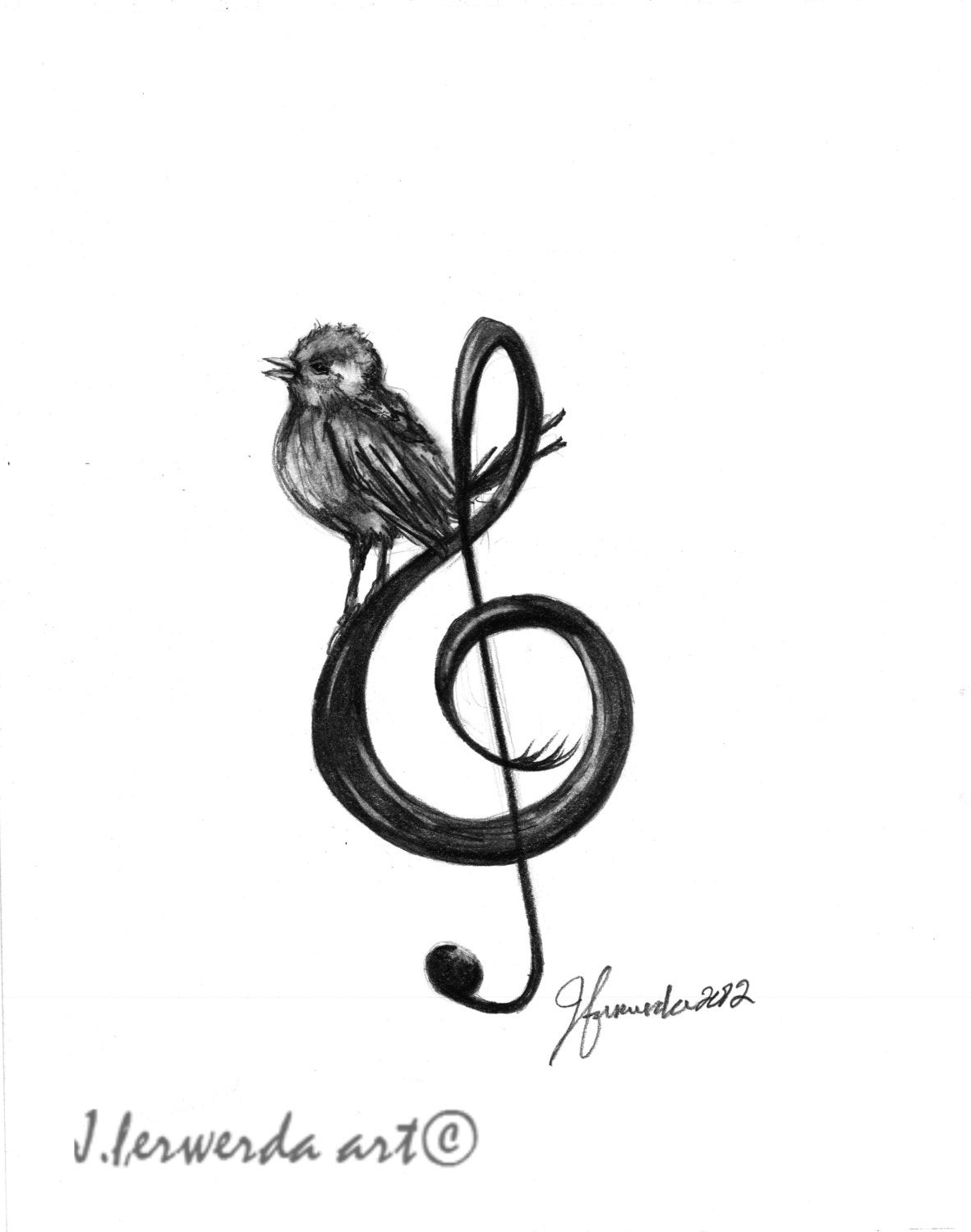 1182x1500 pencil drawing print songbird day etsy