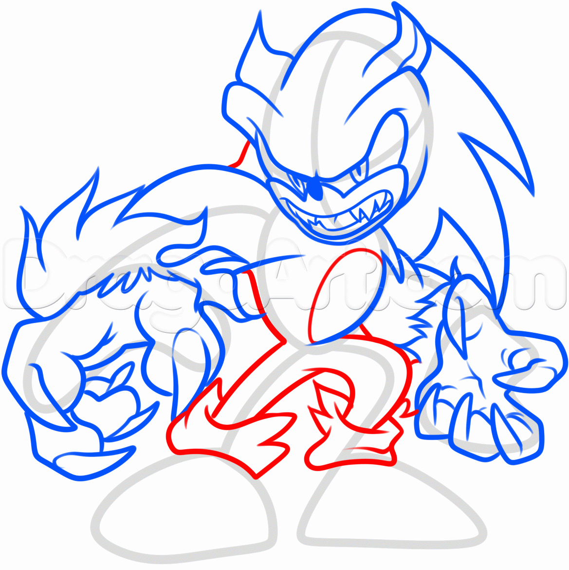 1169x1170 How To Draw Werehog, Sonic The Werehog, Step